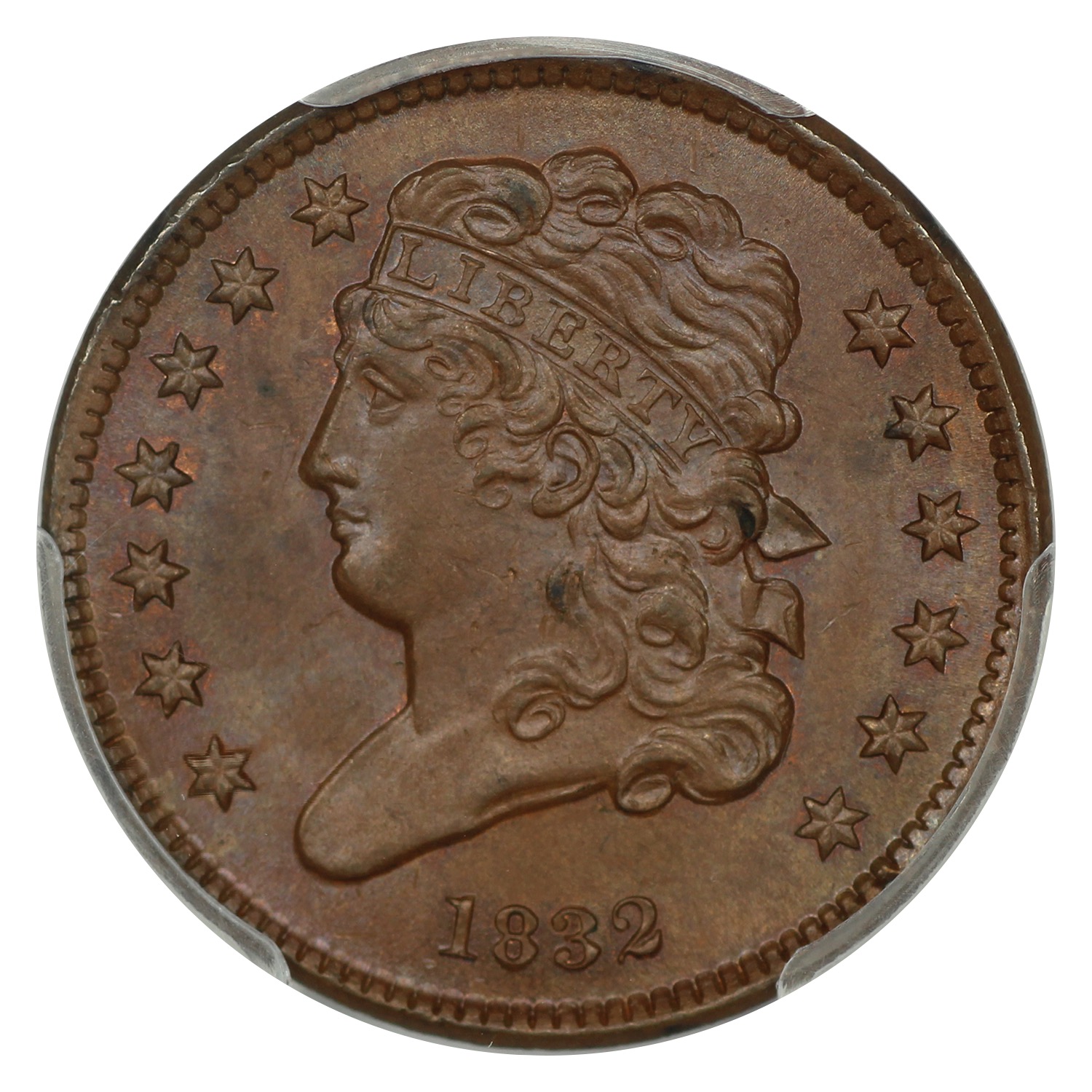 image for: 1832 1/2c PCGS MS65 BN