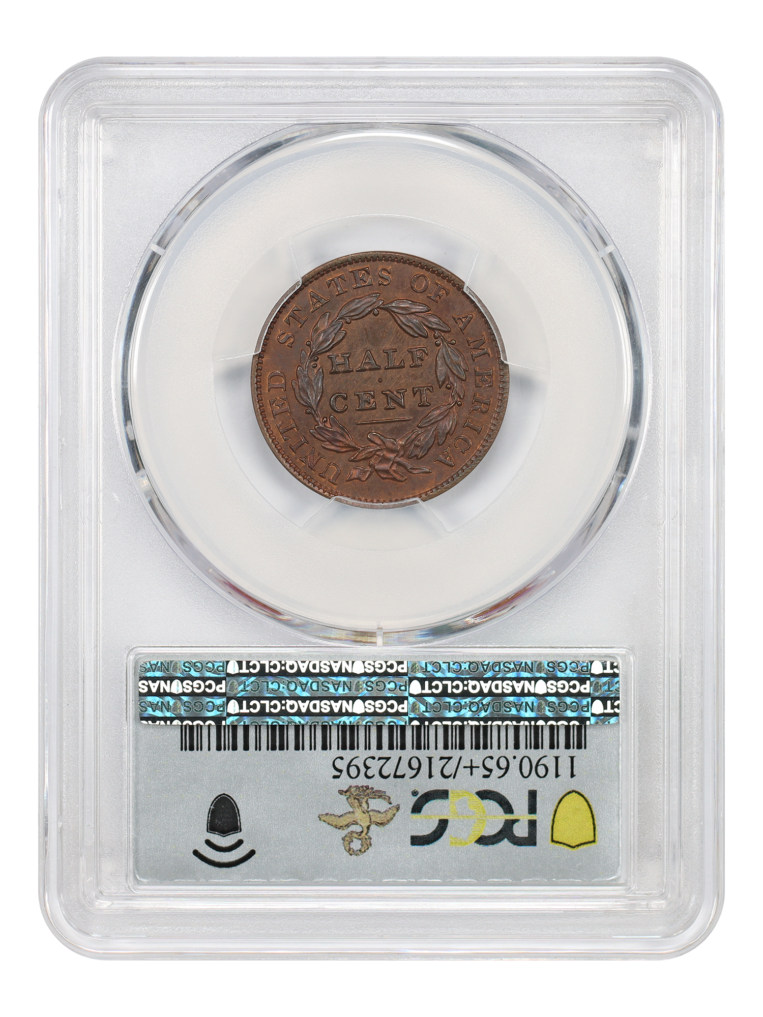 image for: 1831 Restrike, Reverse 1836, Large Berries 1/2c PCGS PR65 RB