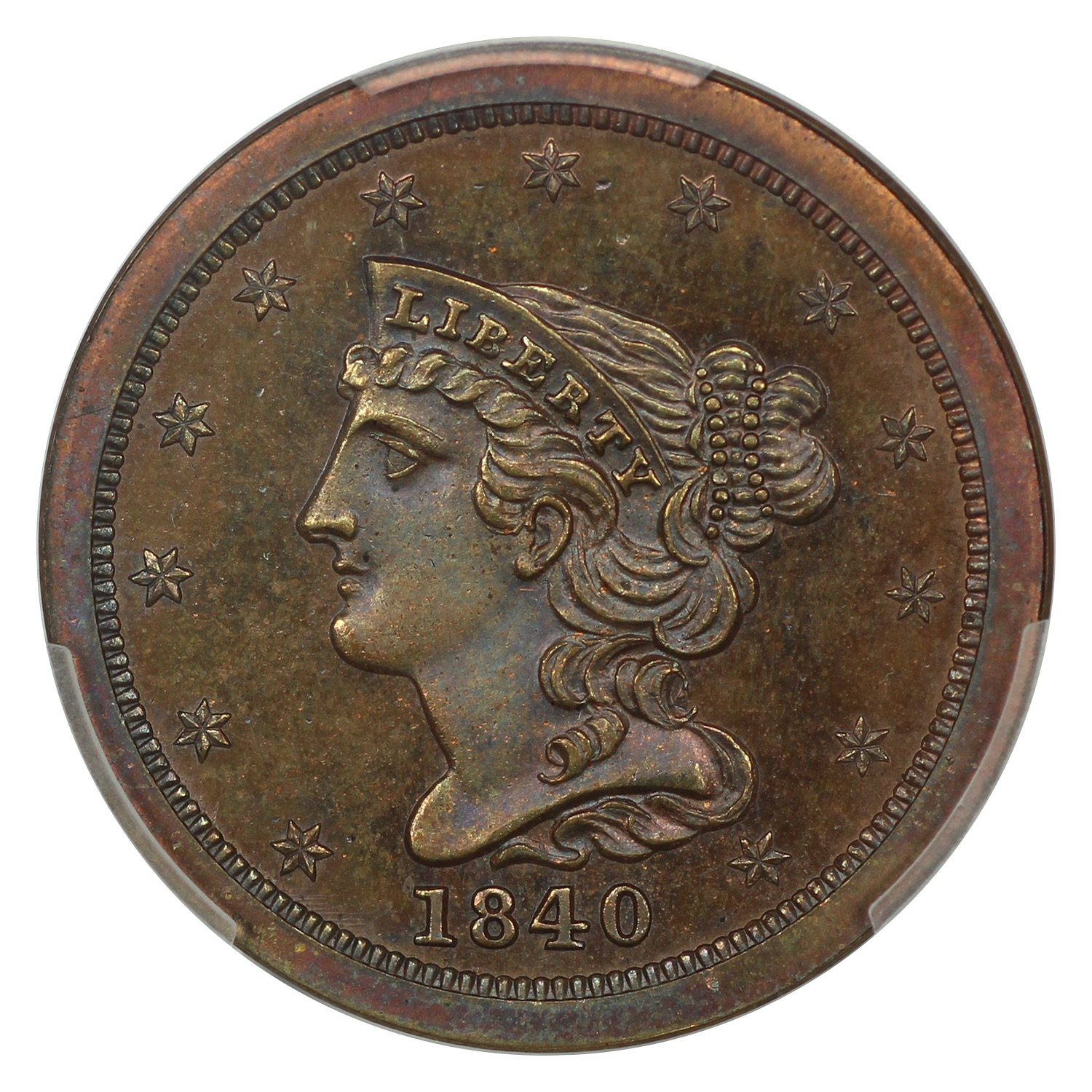 thumbnail for: 1840 Restrike, Reverse of 1840 1/2c PCGS PR65 RB