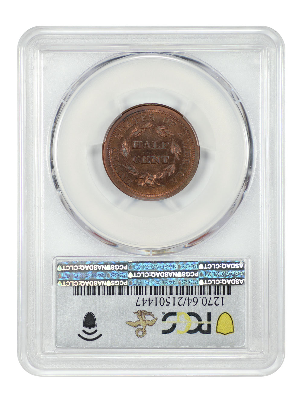 image for: 1843 Restrike 1/2c PCGS PR64 RB