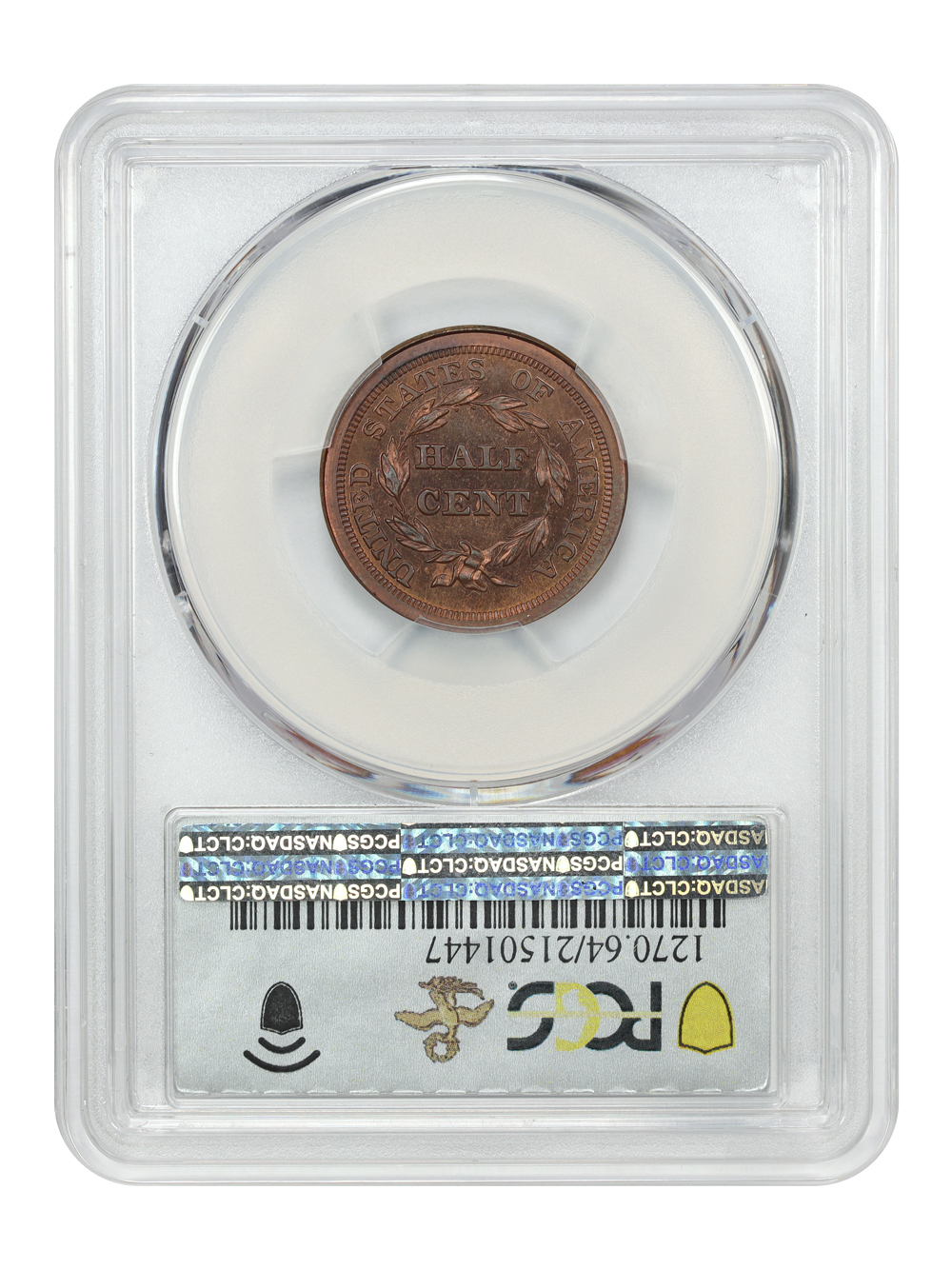 image for: 1843 Restrike 1/2c PCGS PR64 RB