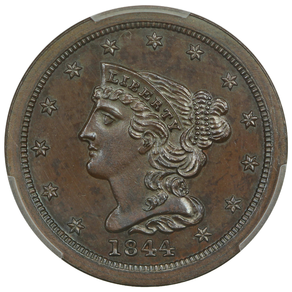image for: 1844 Original 1/2c PCGS PR63 BN