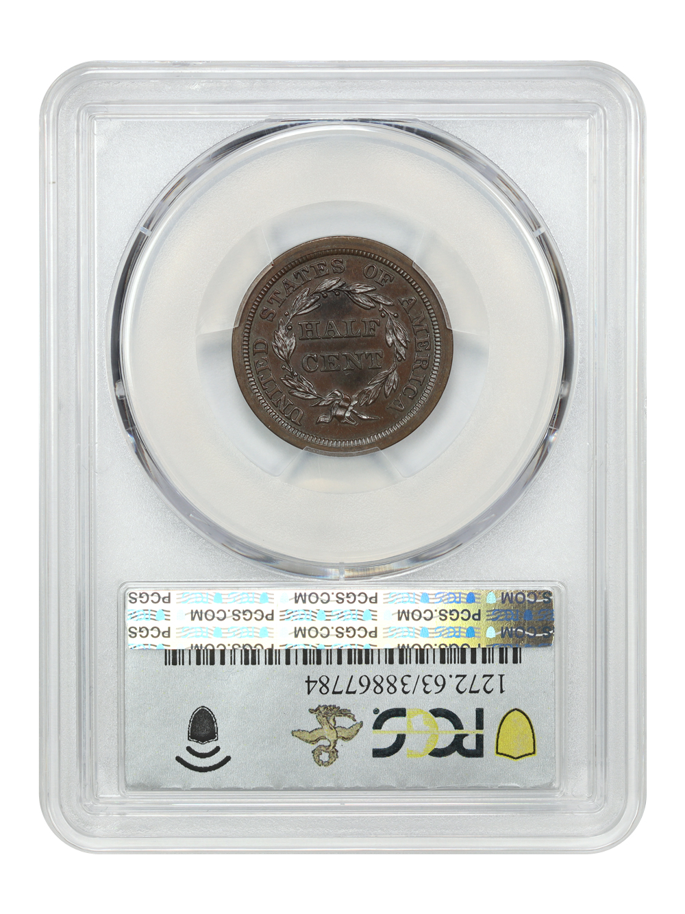 image for: 1844 Original 1/2c PCGS PR63 BN
