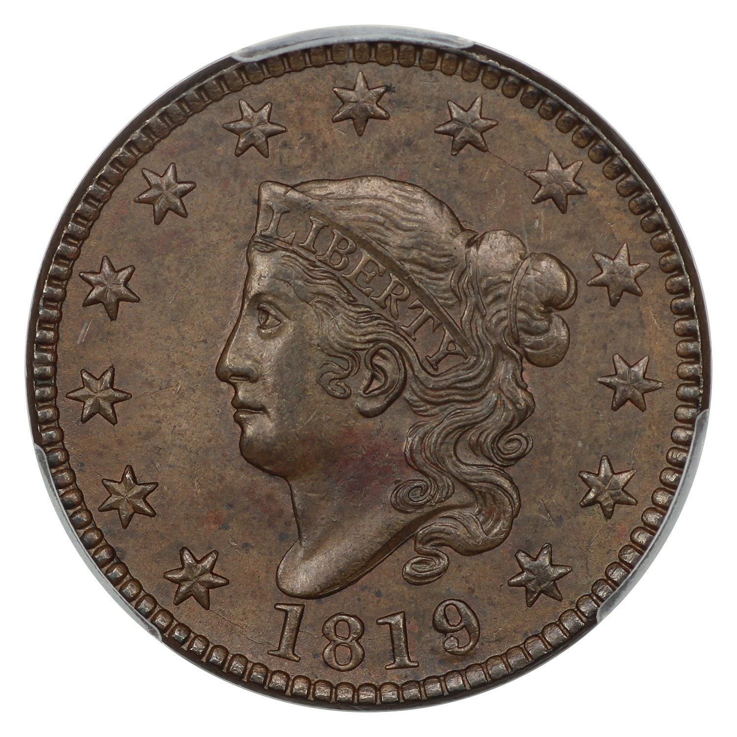 thumbnail for: 1819/8 Large Date 1c PCGS MS62 BN