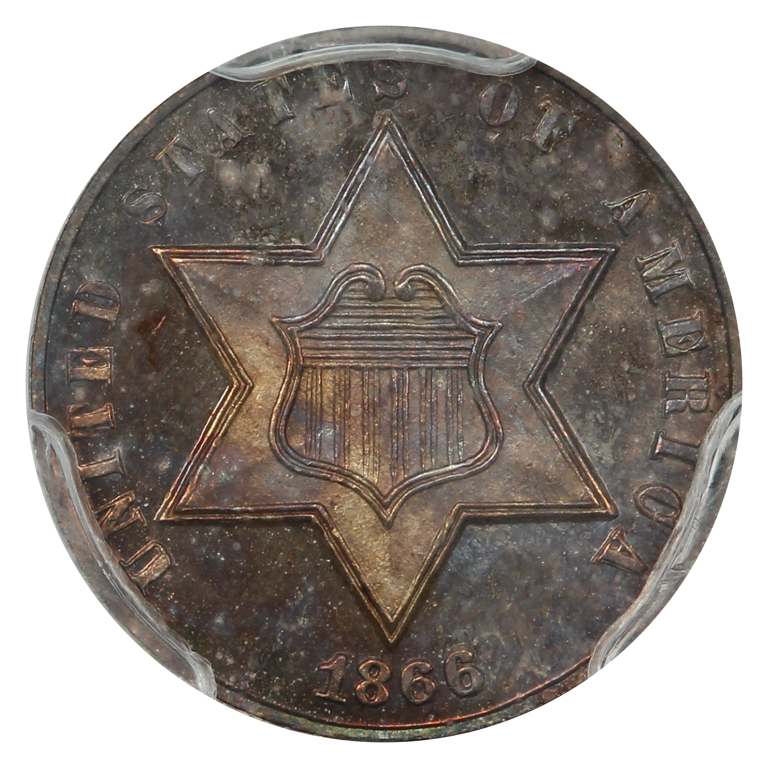 image for: 1866 3cS PCGS PR66 CAM