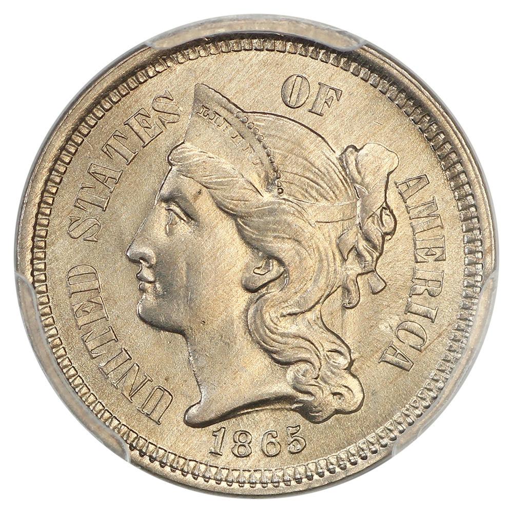 image for: 1865 3cN PCGS MS66
