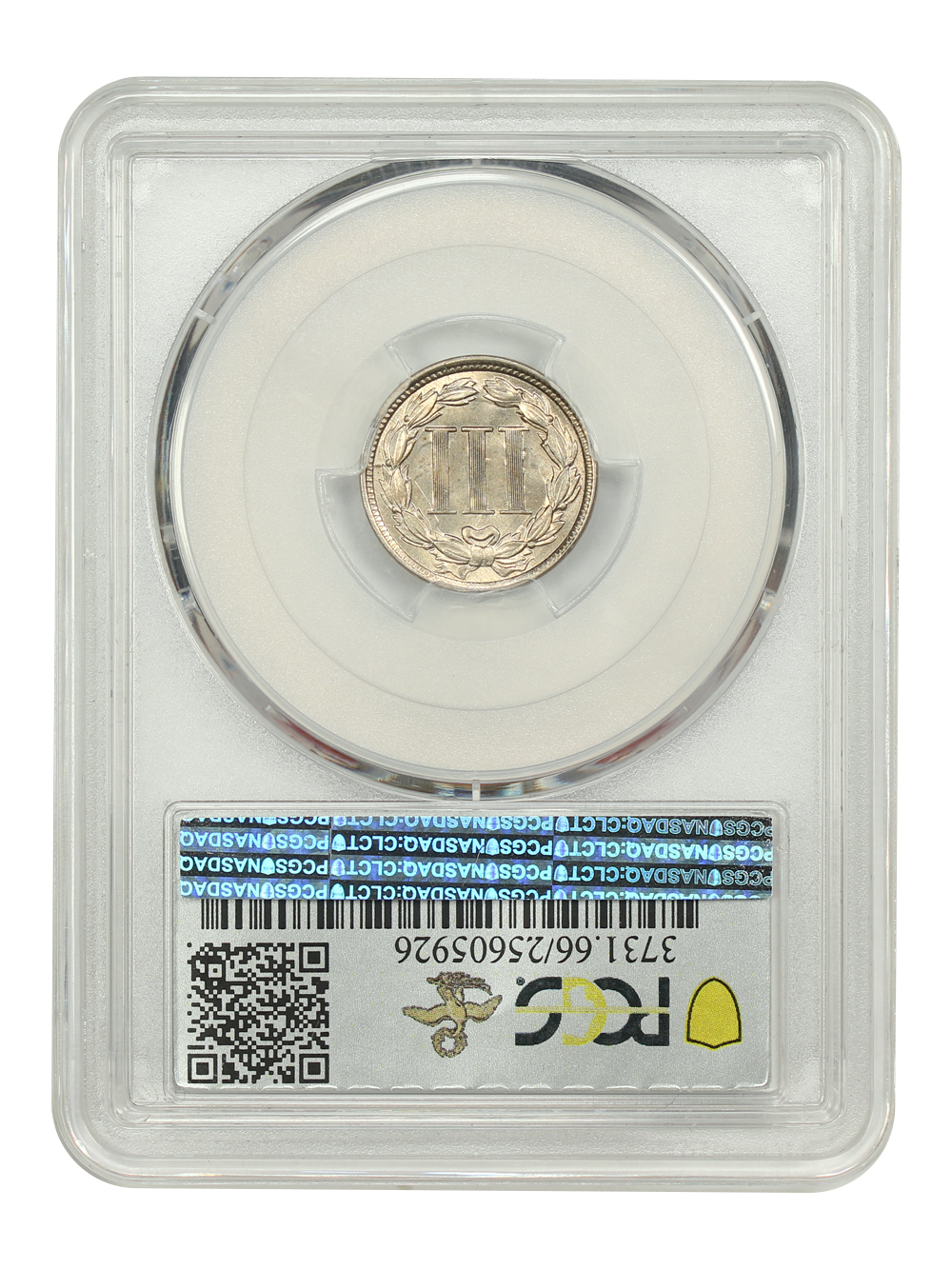 image for: 1865 3cN PCGS MS66