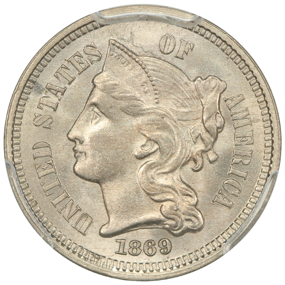 image for: 1869 3cN PCGS MS66