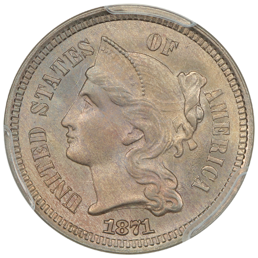 image for: 1871 3cN PCGS MS66