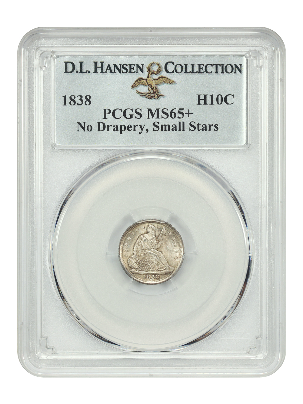image for: 1838 No Drapery, Small Stars H10c PCGS MS65
