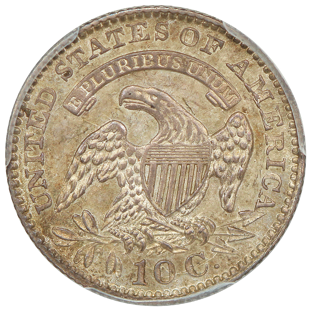 image for: 1828 Small Planchet, Small Date 10c PCGS MS65