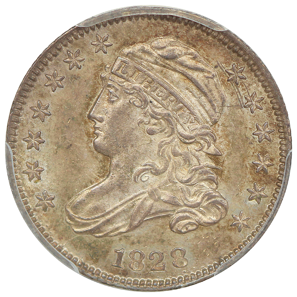 image for: 1828 Small Planchet, Small Date 10c PCGS MS65