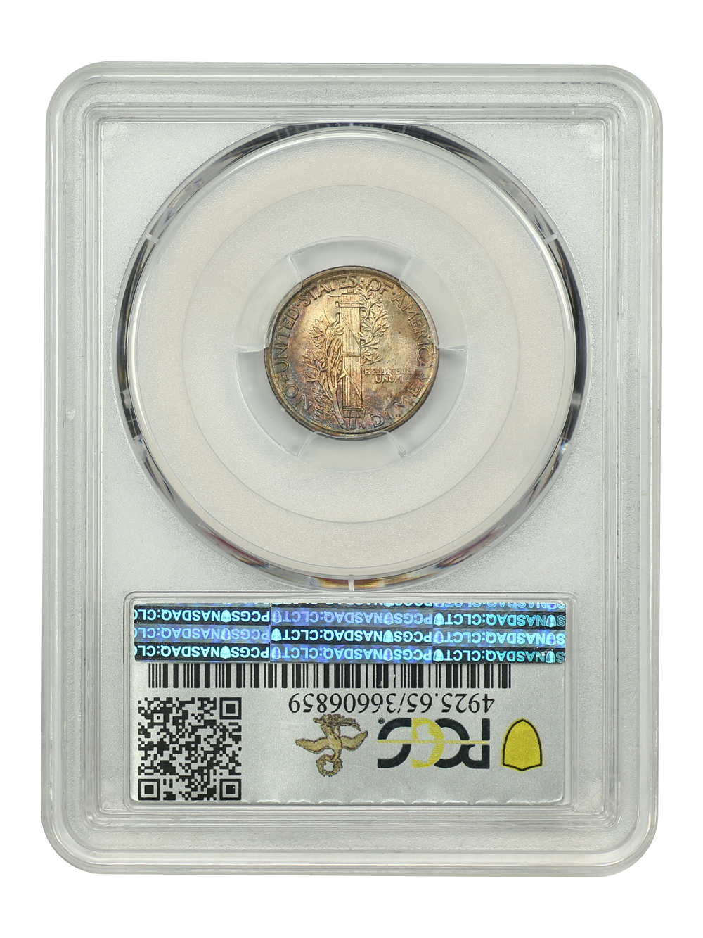 image for: 1919-D 10c PCGS MS65 FB