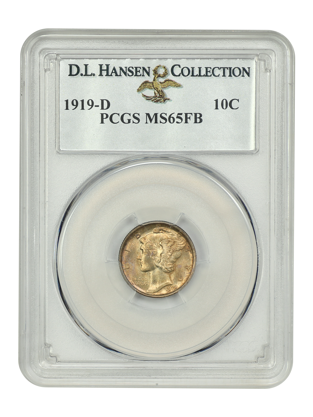 image for: 1919-D 10c PCGS MS65 FB