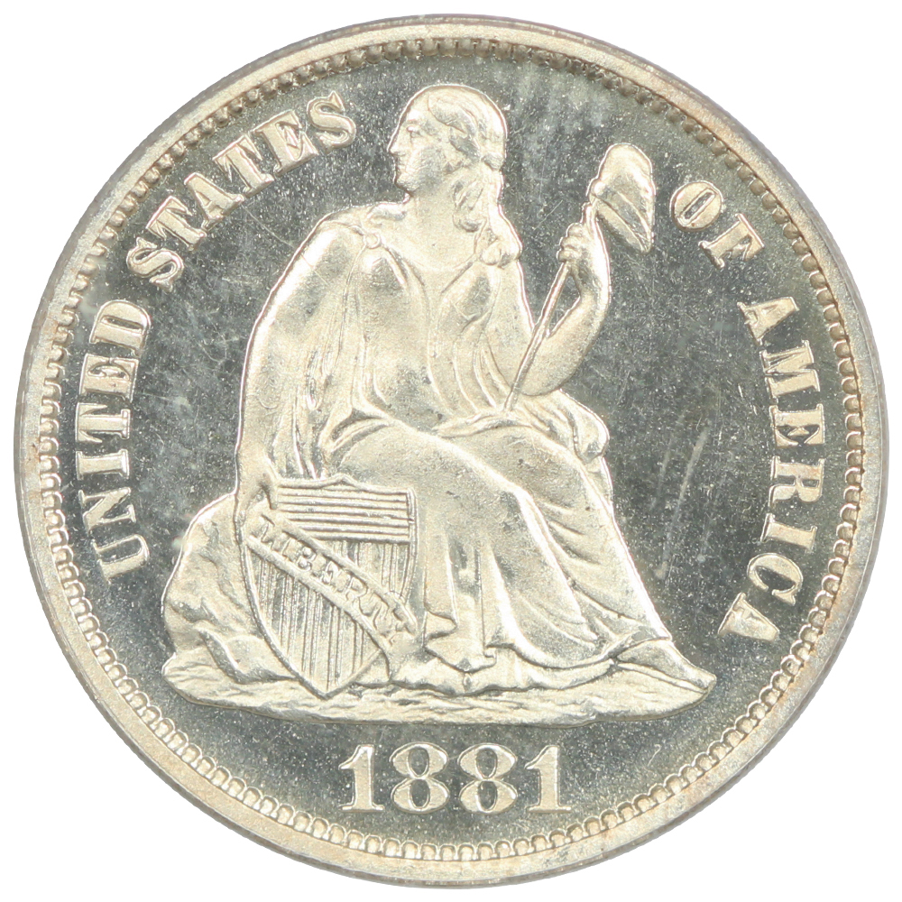 image for: 1881 10c PCGS PR66 DCAM