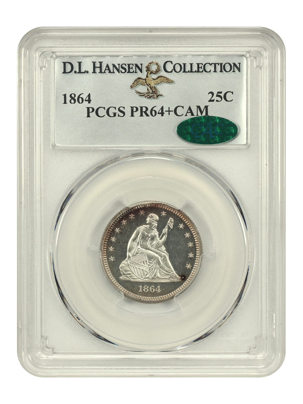 image for: 1864 25c PCGS PR64 CAM