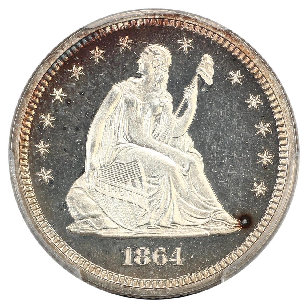 image for: 1864 25c PCGS PR64 CAM