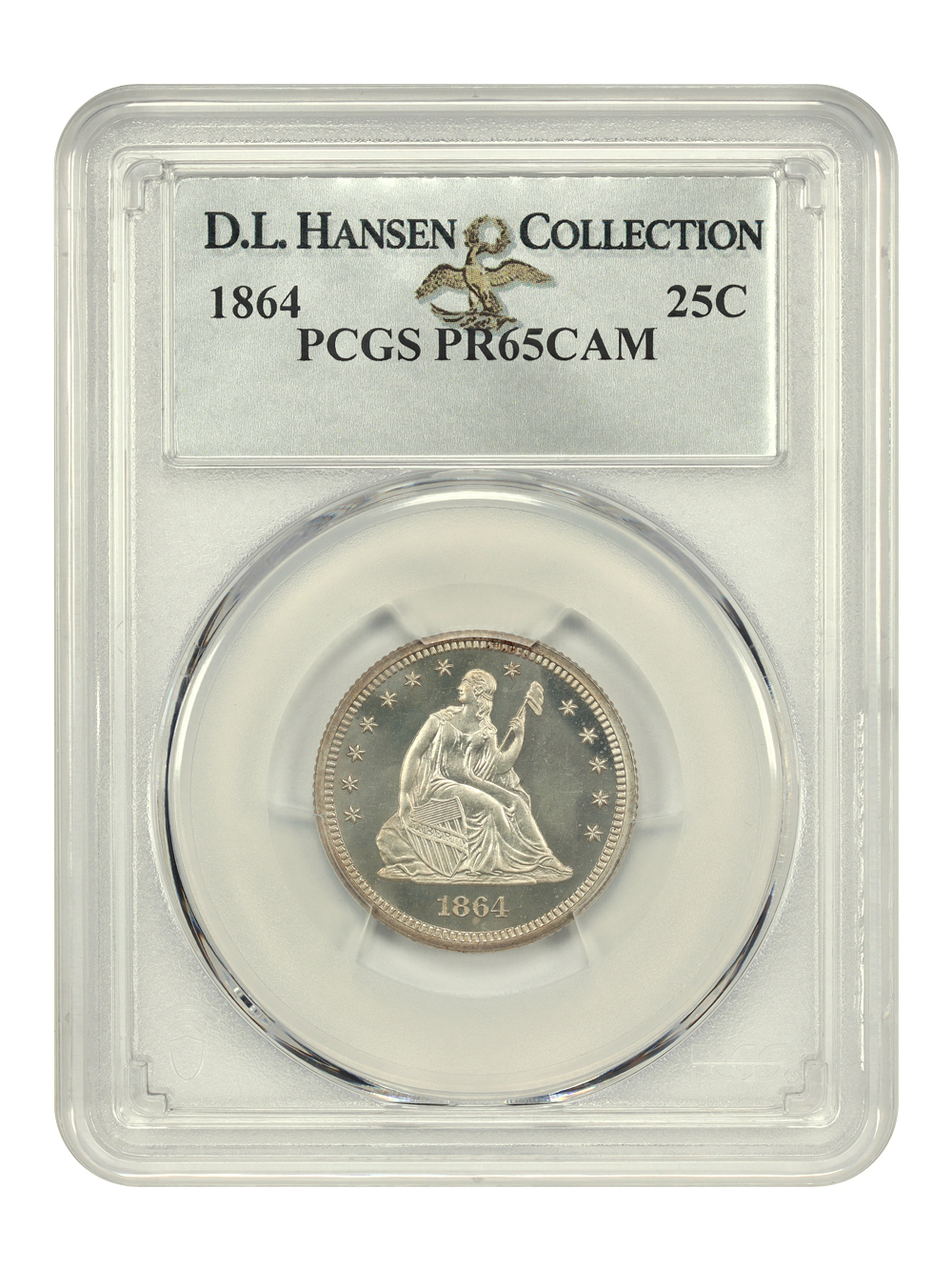 image for: 1864 25c PCGS PR65 CAM