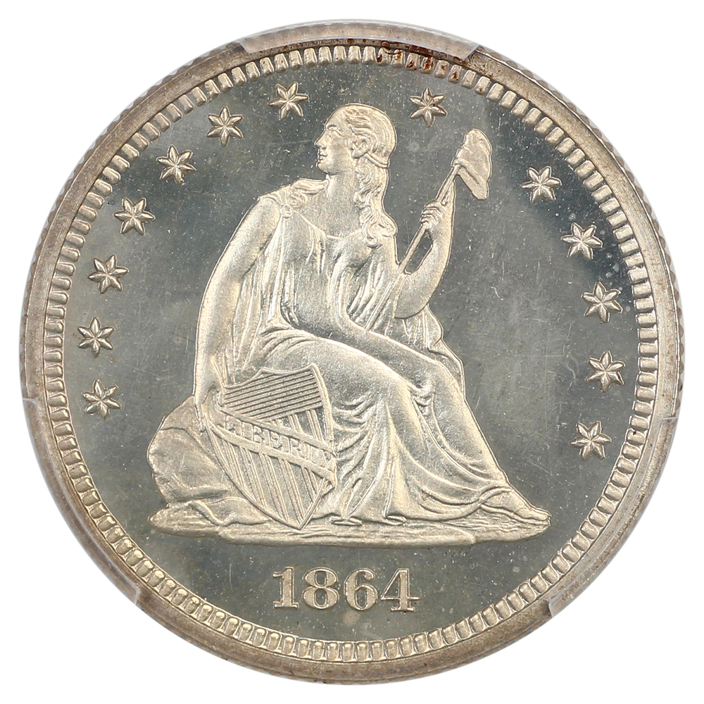 image for: 1864 25c PCGS PR65 CAM
