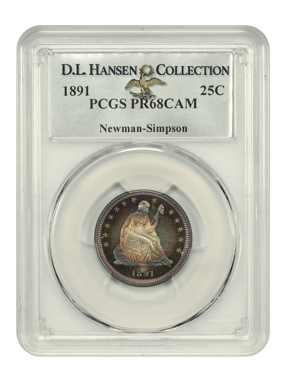 image for: 1891 25c PCGS PR68 CAM