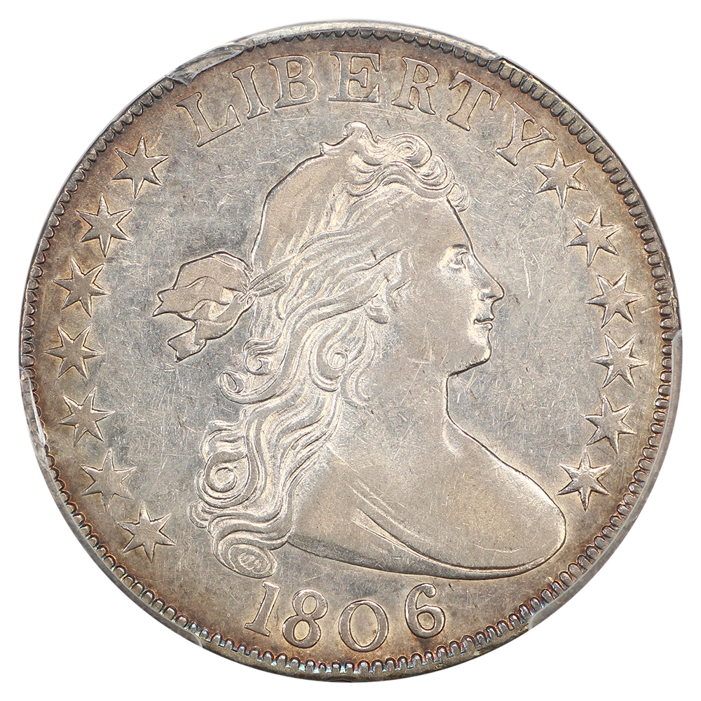 image for: 1806 Knob 6, Small Stars, O-106 50c PCGS AU53