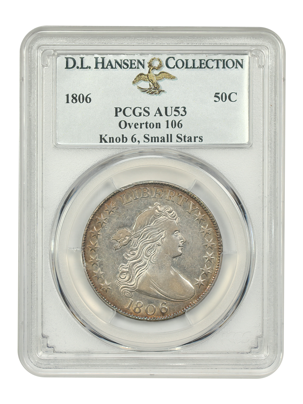 image for: 1806 Knob 6, Small Stars, O-106 50c PCGS AU53
