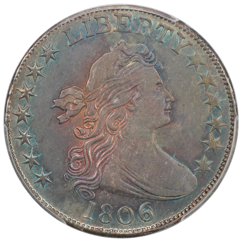 image for: 1806 6 over Inverted 6 50c PCGS MS62