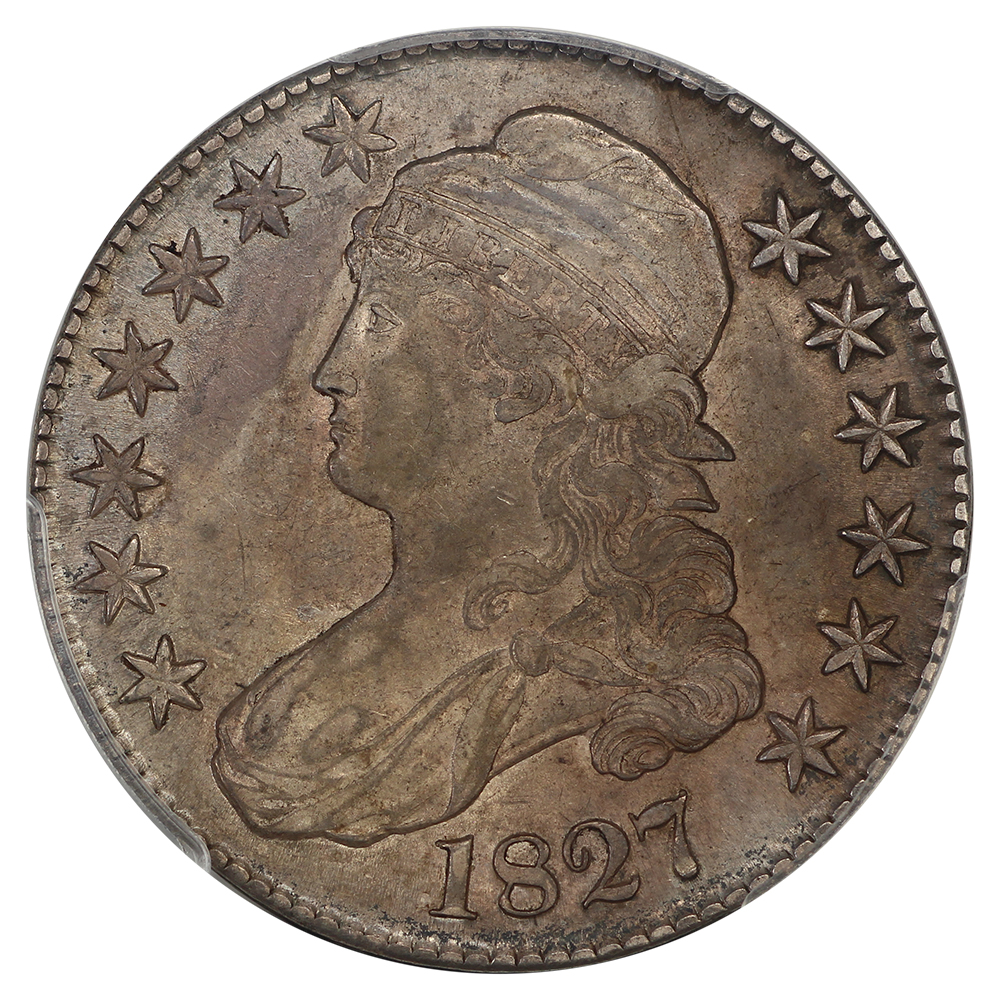 image for: 1827 Curl Base 2 50c PCGS AU55