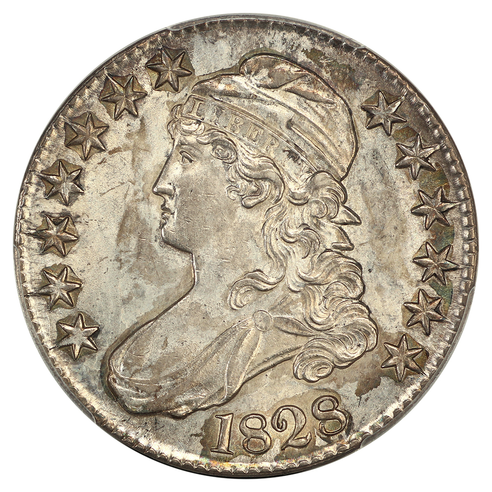 image for: 1828 Curl Base 2, No Knob 50c PCGS MS63