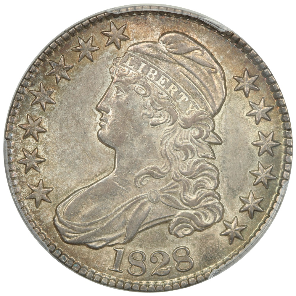 image for: 1828 Curl Base 2, Knob 50c PCGS MS63