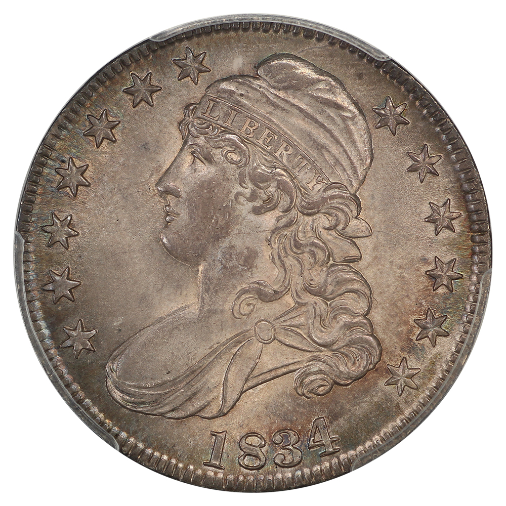 image for: 1834 Large Date, Small Letters 50c PCGS MS65