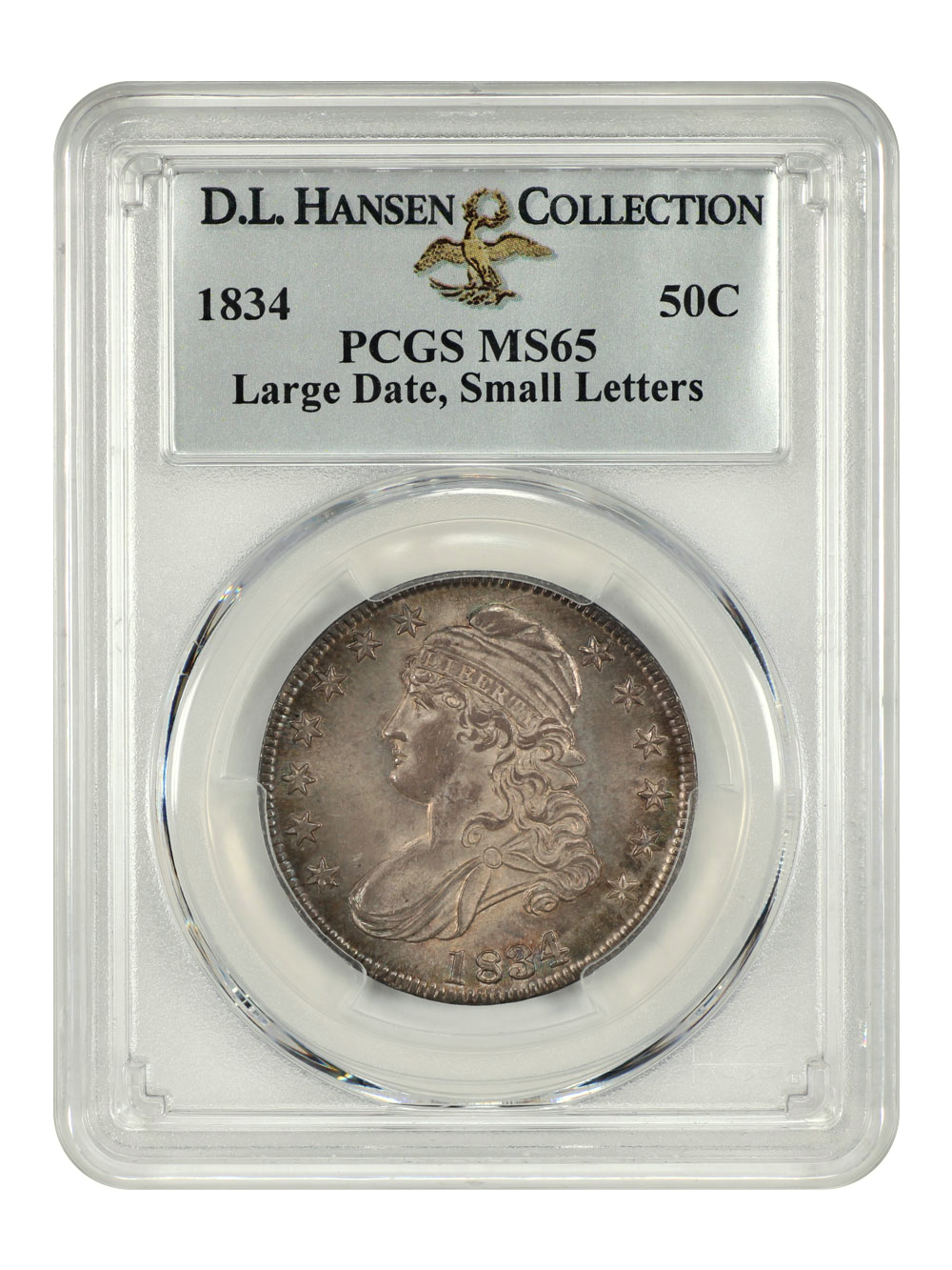image for: 1834 Large Date, Small Letters 50c PCGS MS65