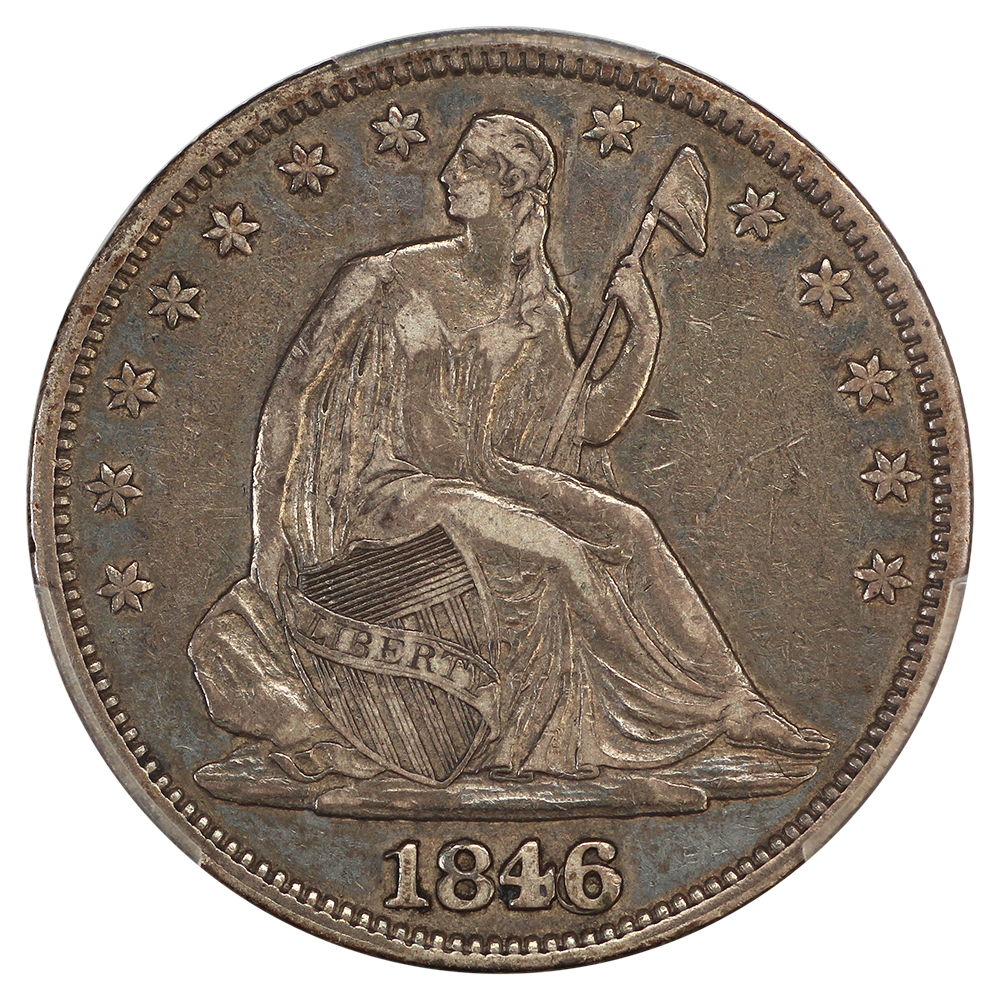 image for: 1846 6/Horizontal 6 50c PCGS XF40