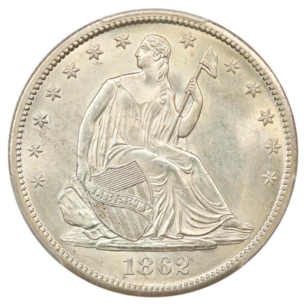 image for: 1862-S 50c PCGS MS65