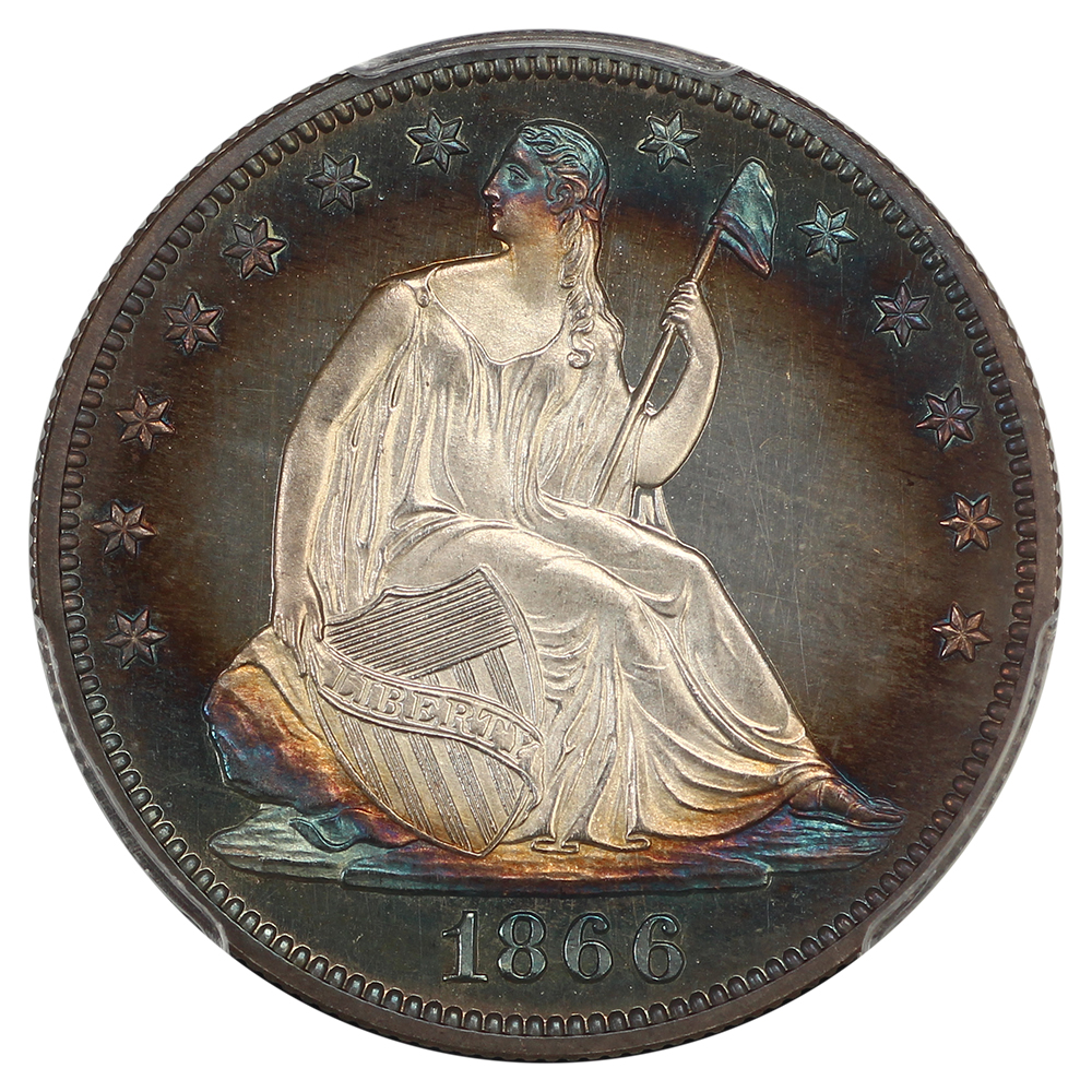 image for: 1866 Motto 50c PCGS PR66 CAM