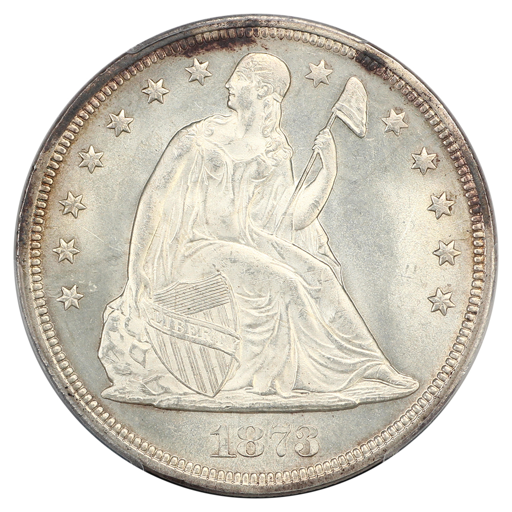 image for: 1873 Seated Liberty $1  PCGS MS65