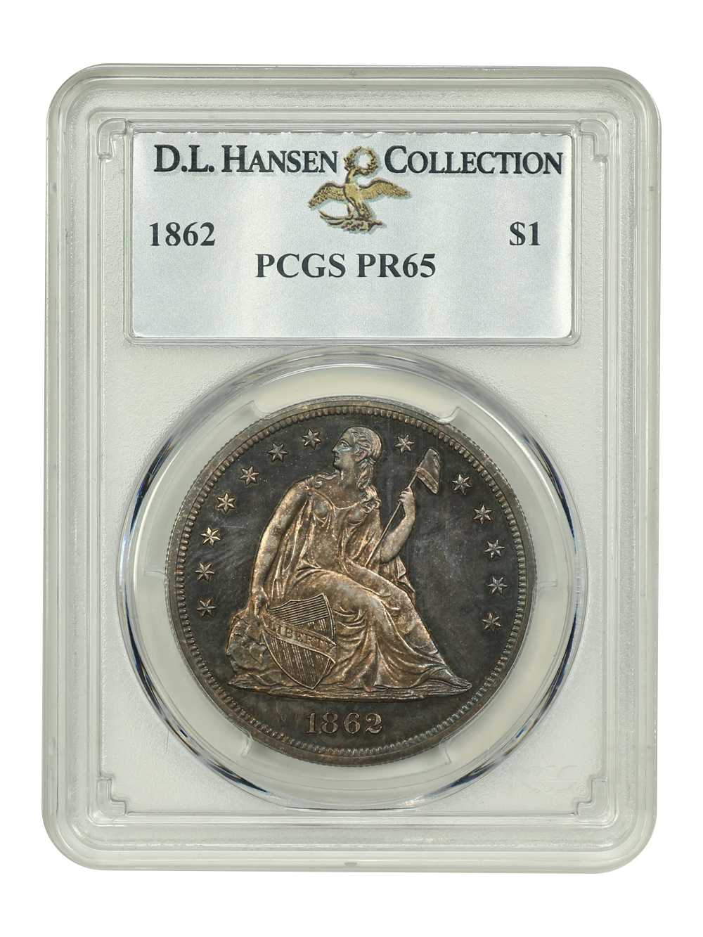image for: 1862 $1 PCGS PR65