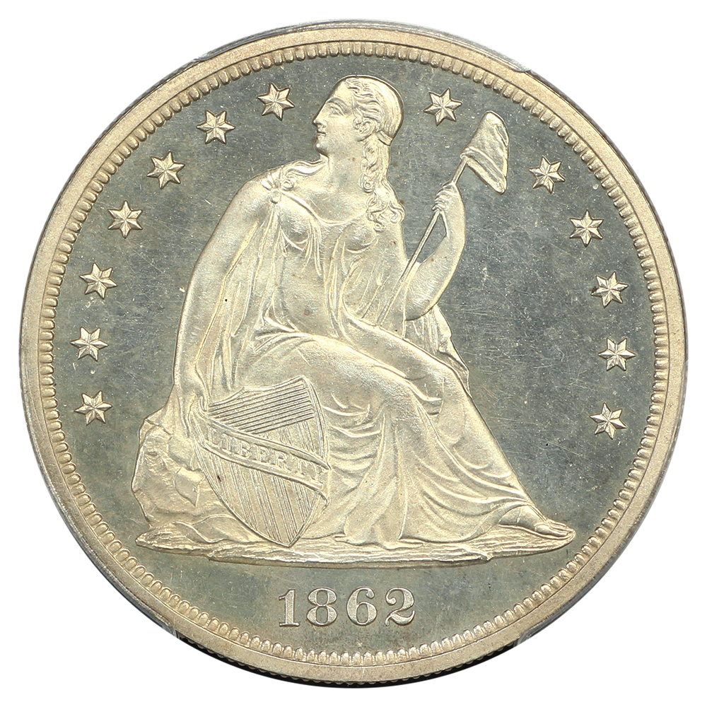 image for: 1862 $1 PCGS PR64 CAM