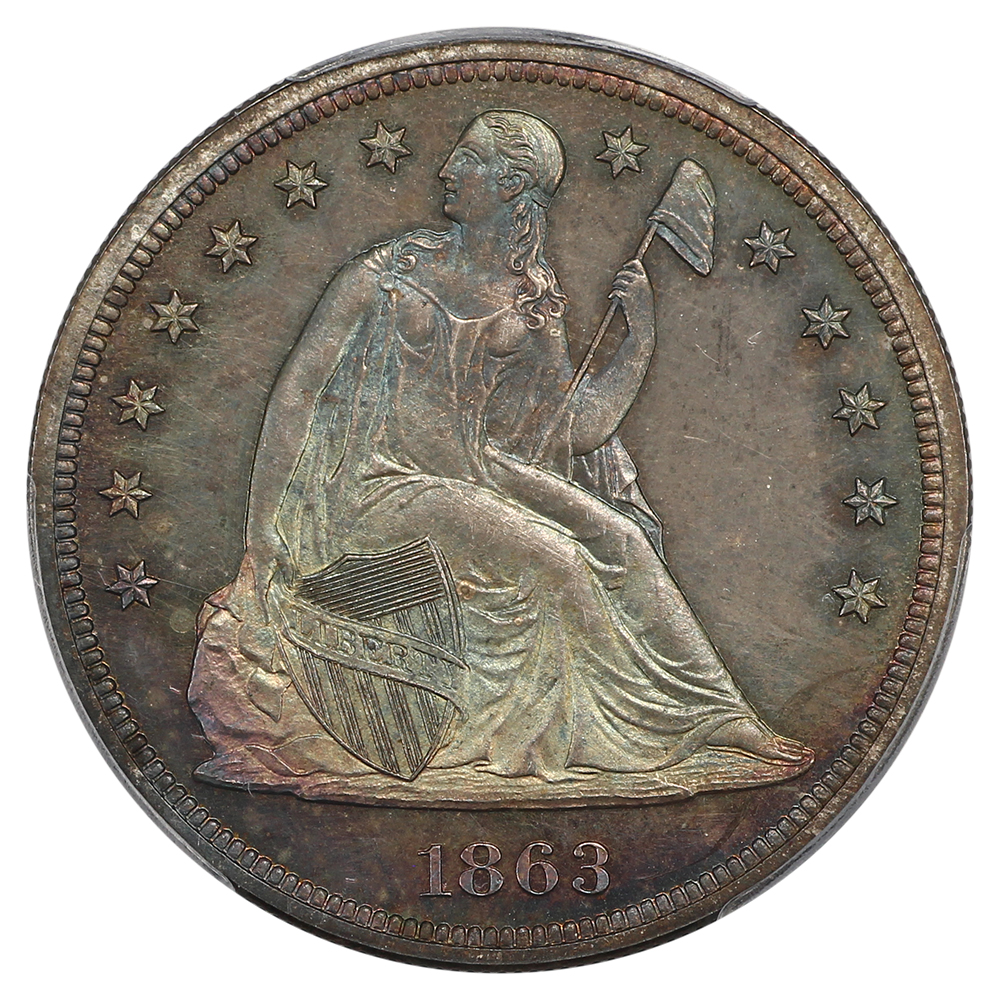 image for: 1863 $1 PCGS PR65