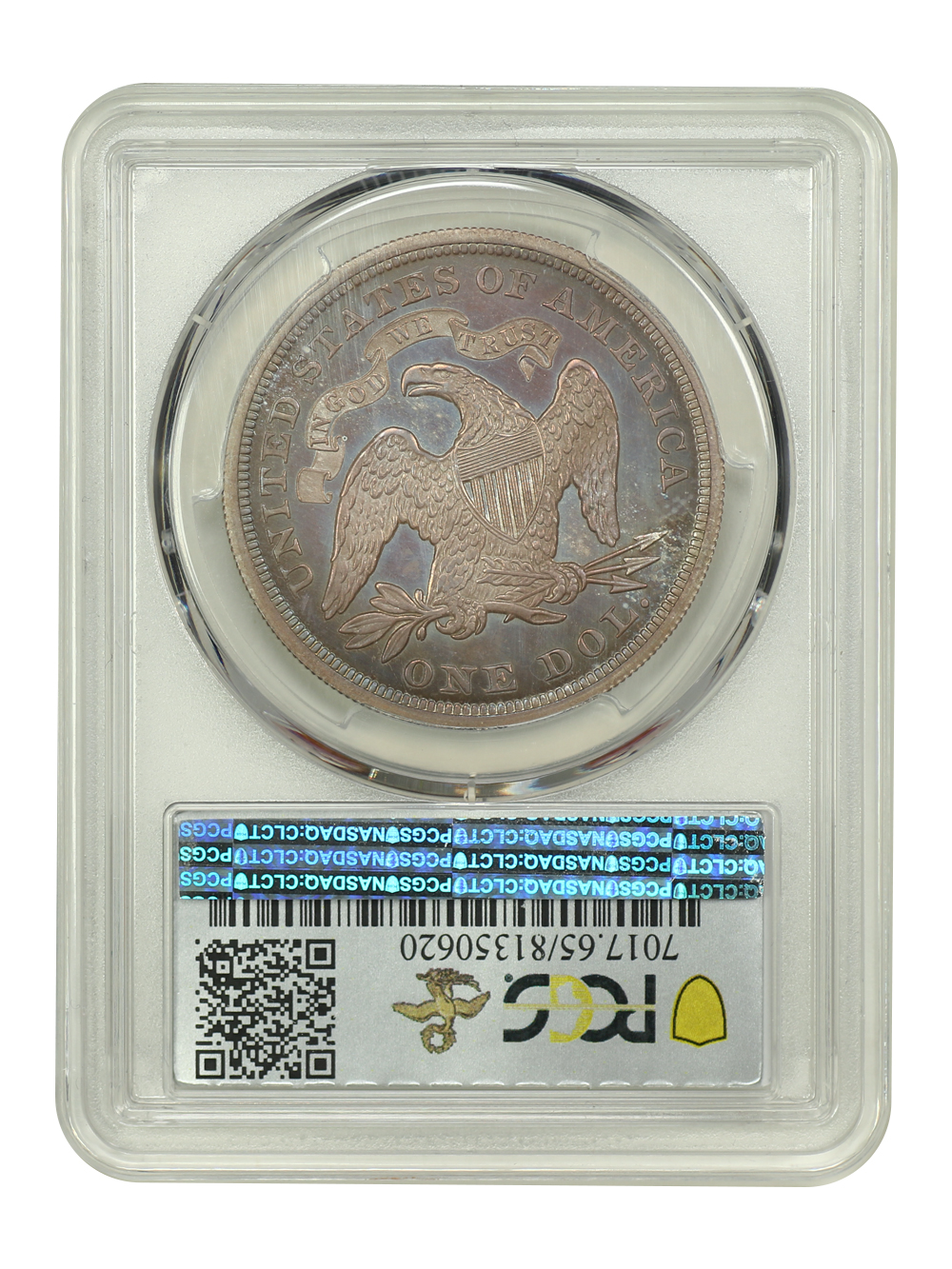 image for: 1869 $1 PCGS PR65