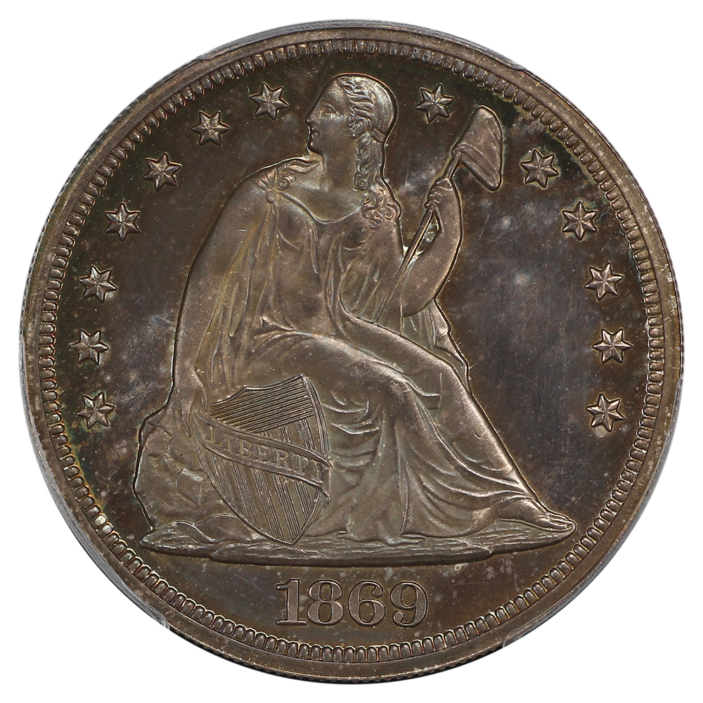 image for: 1869 $1 PCGS PR65