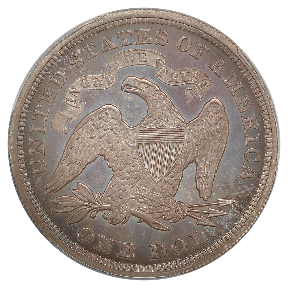 image for: 1869 $1 PCGS PR65
