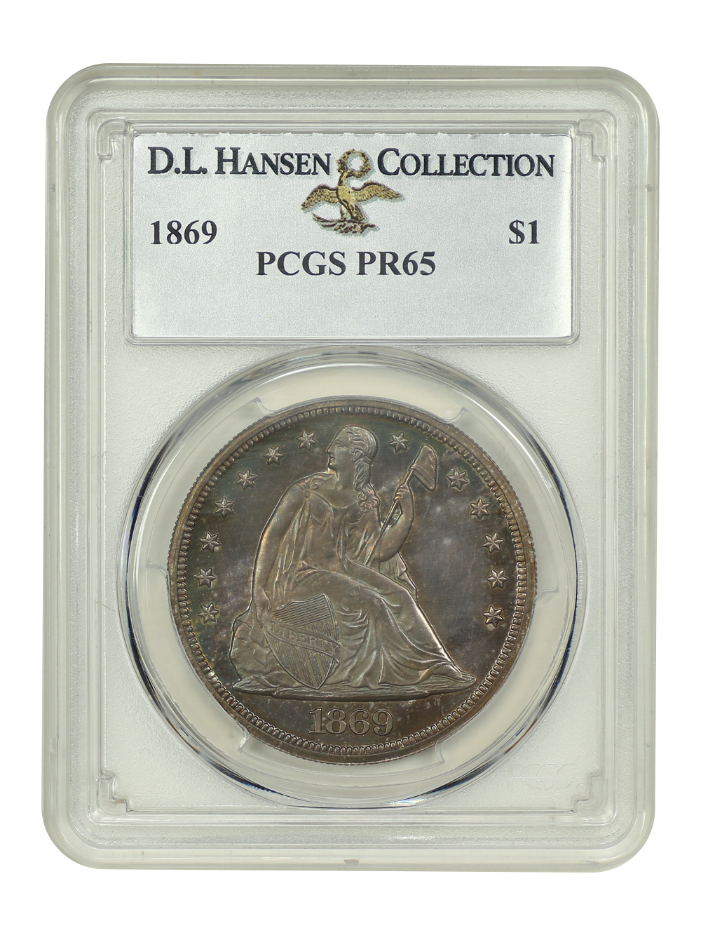 image for: 1869 $1 PCGS PR65