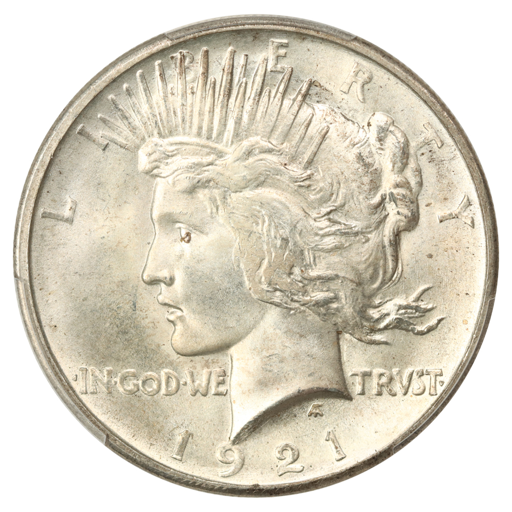 image for: 1921 Peace, High Relief $1  PCGS MS67