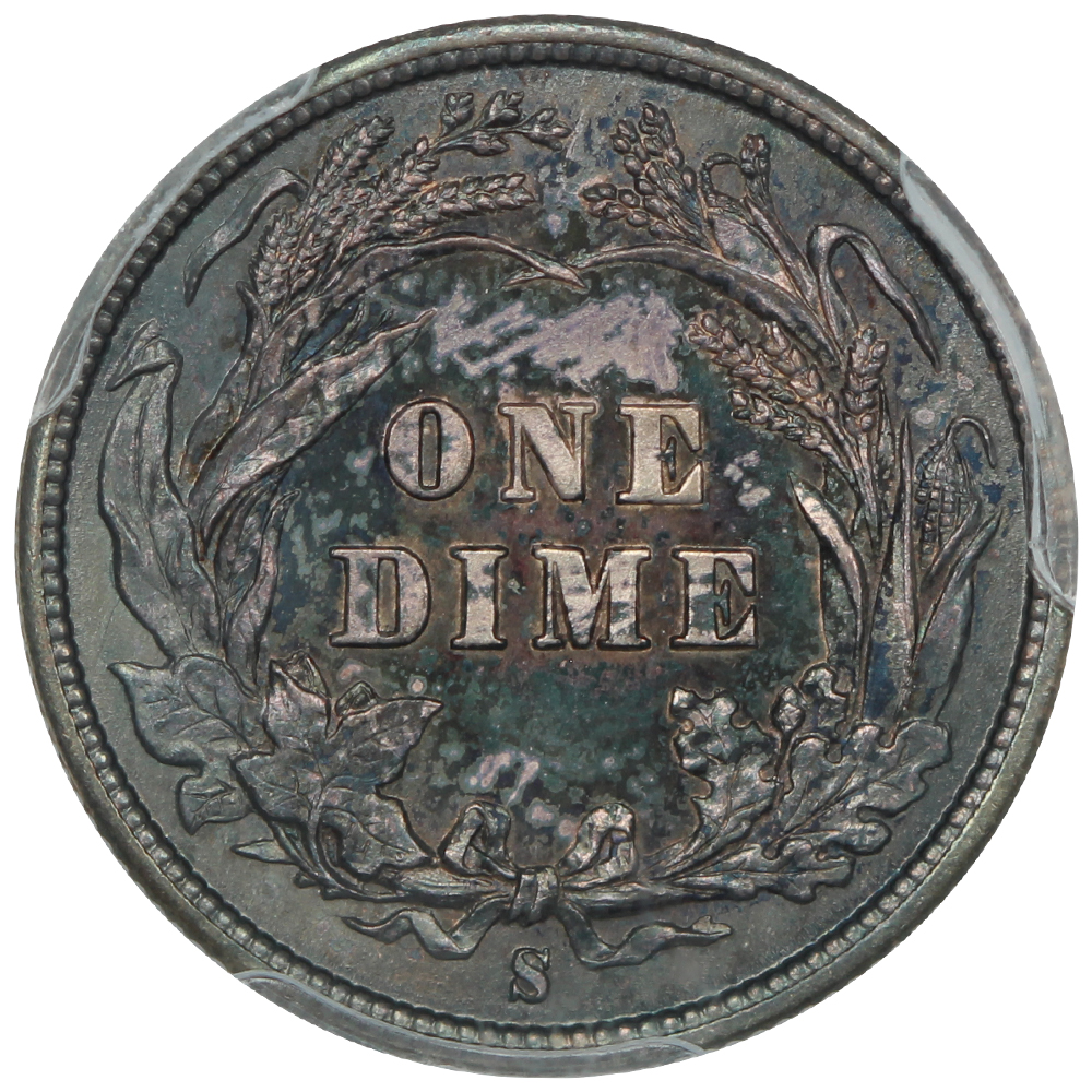 image for: 1896-S 10c PCGS MS65