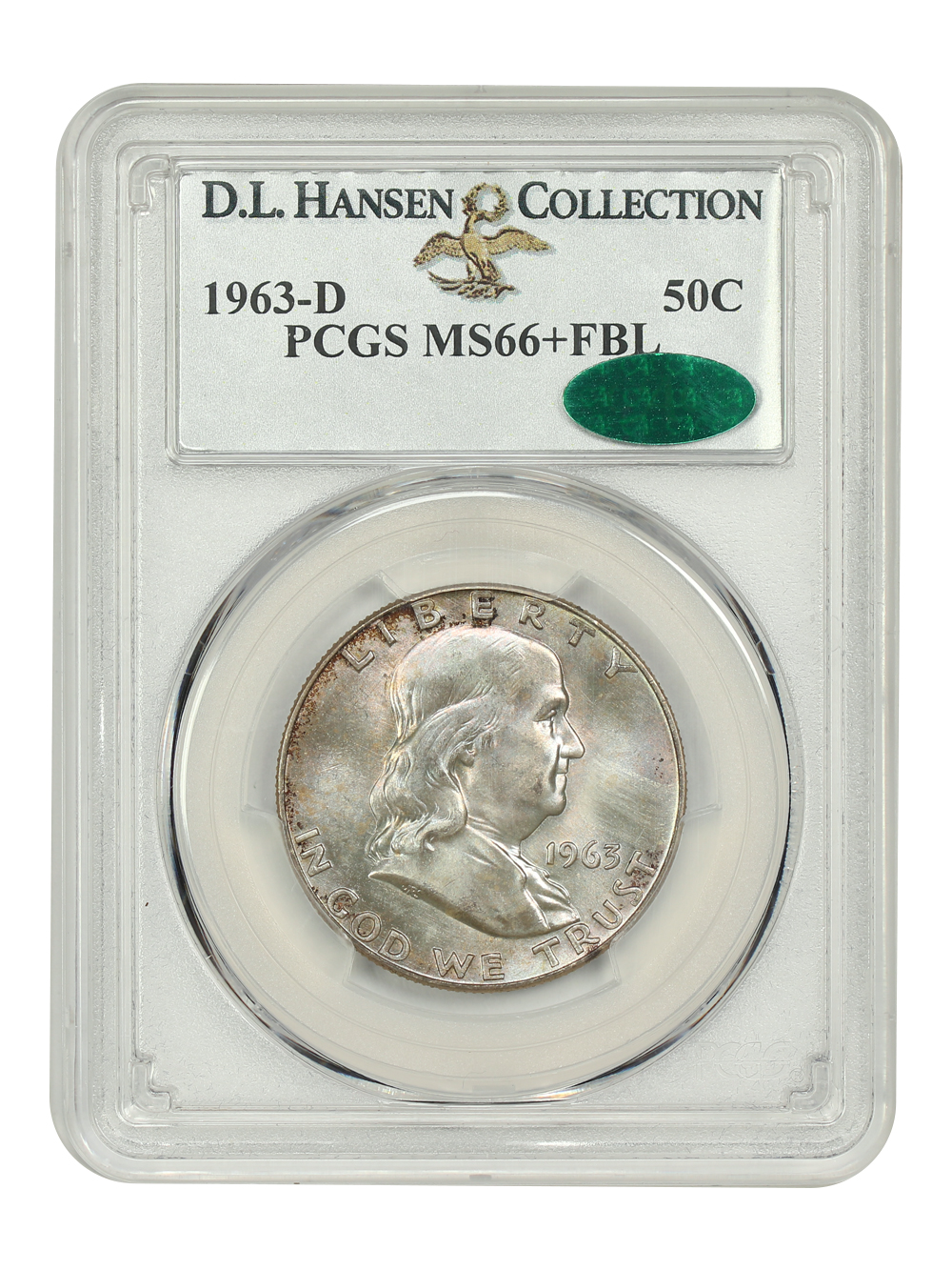 image for: 1963-D 50c PCGS MS66 FBL