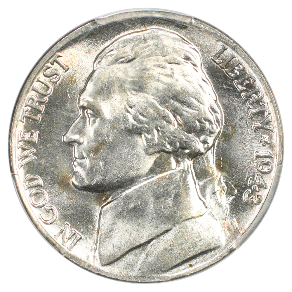 image for: 1943-P Silver 5c PCGS MS64