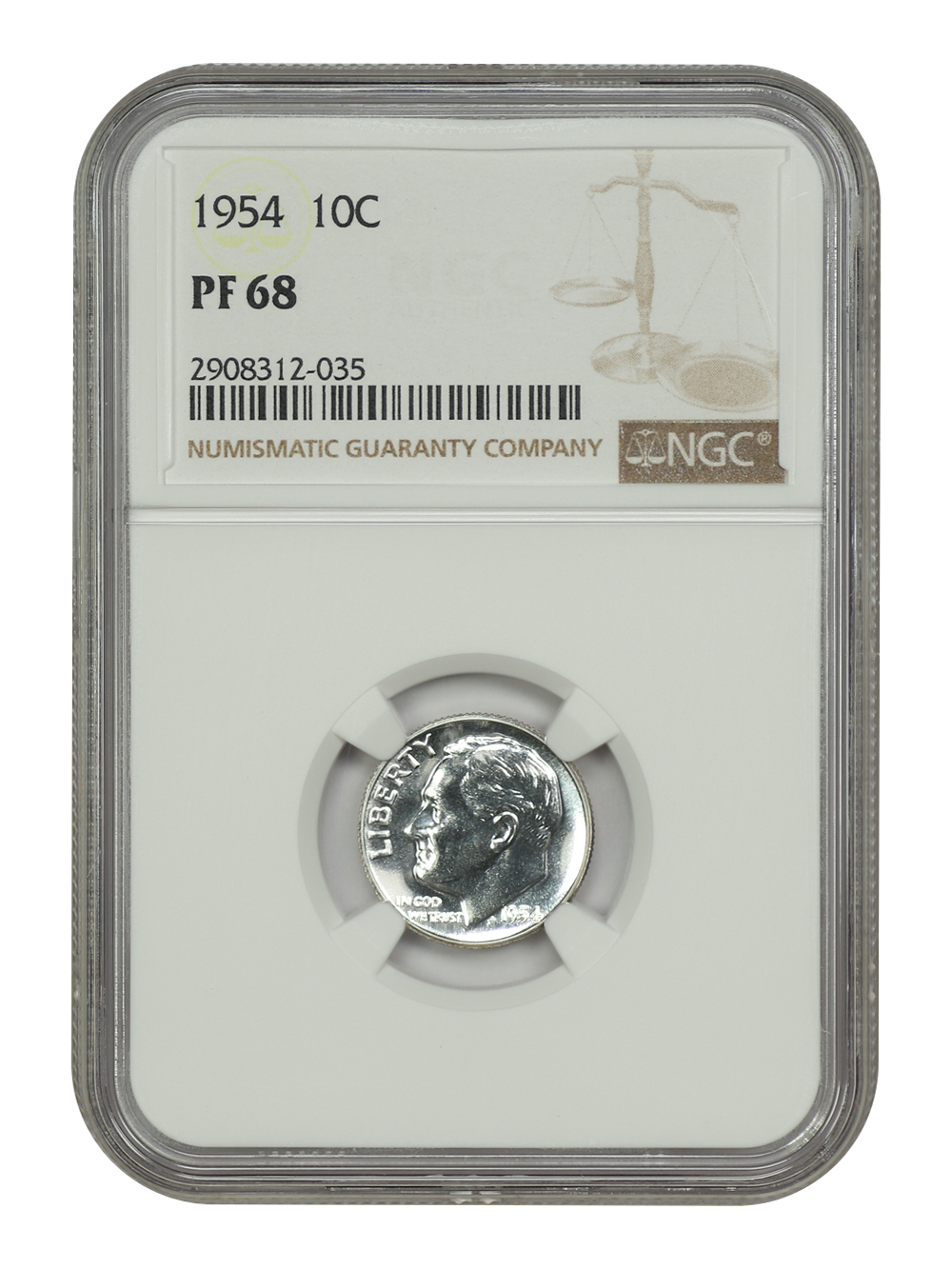 image for: 1954 10c NGC PR68