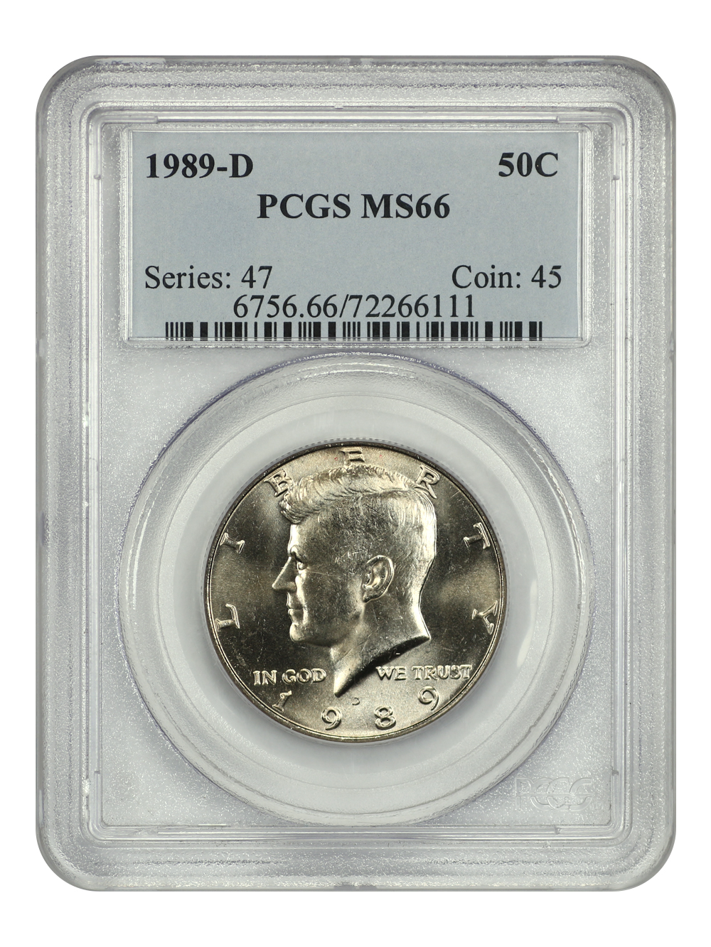image for: 1989-D 50c PCGS MS66