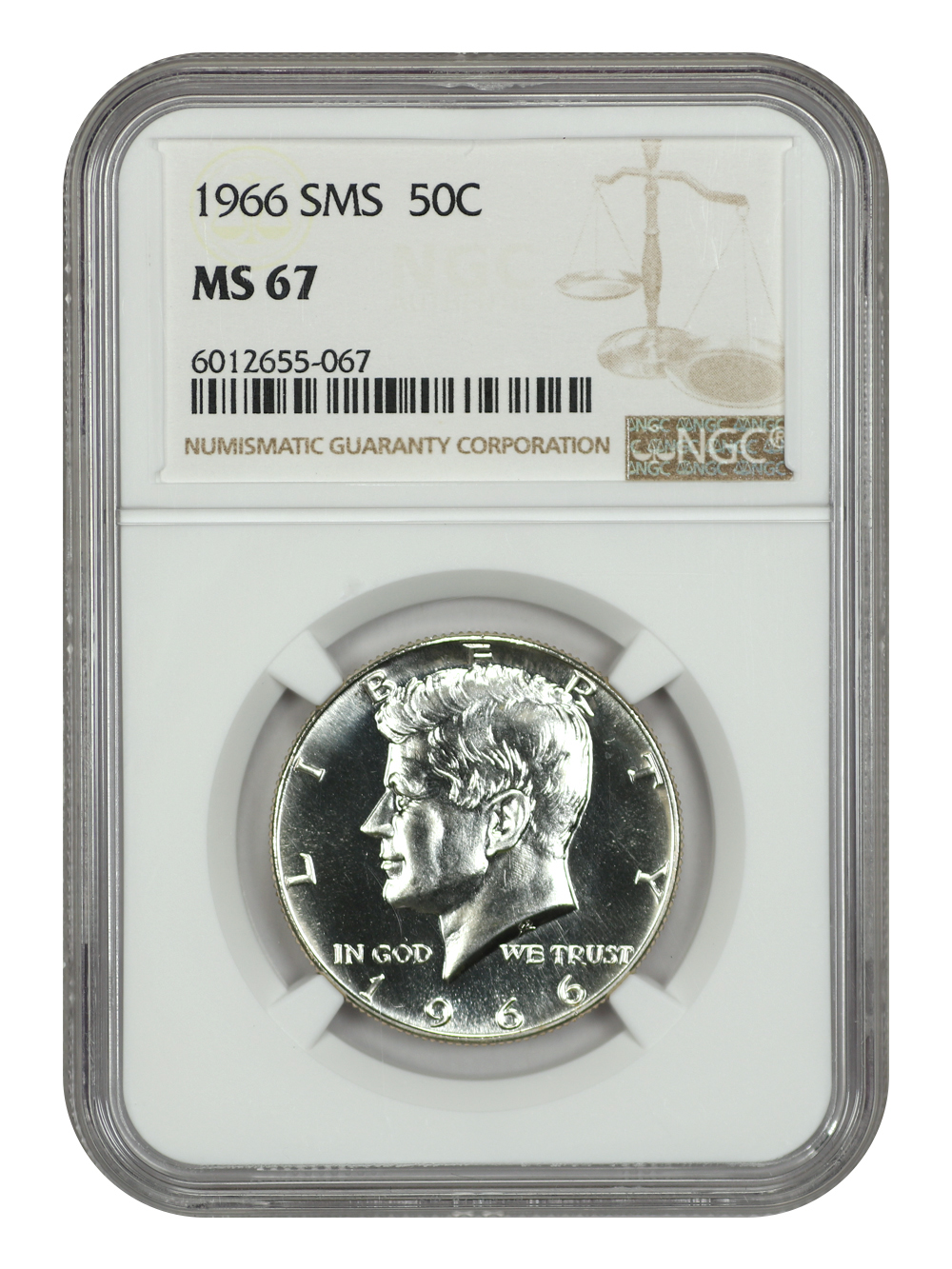 image for: 1966 Special Mint Set 50c NGC MS67